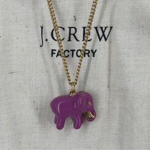 NWT Crewcuts Factory J.Crew Purple Elephant Enamel Gold Tone Necklace E976